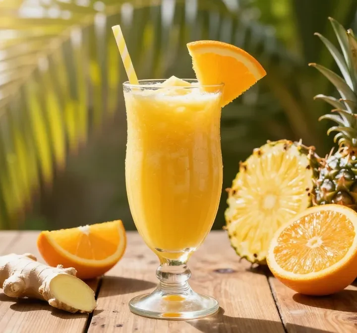 Thirsty? Try This Pineapple Smoothie with Orange + Ginger (Zesty, Fresh, Sunny)