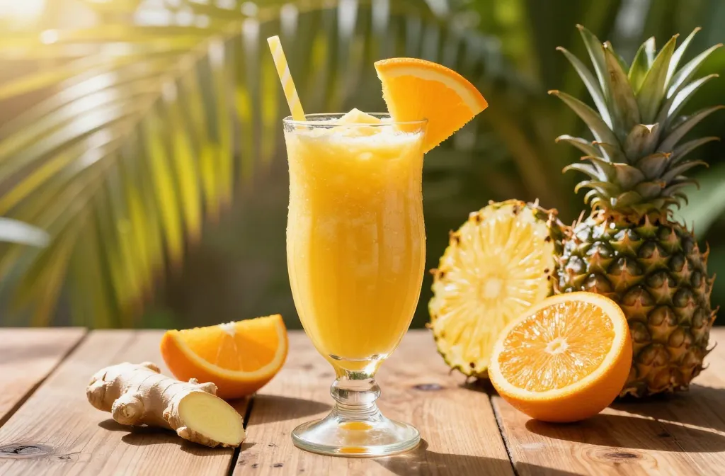 Thirsty? Try This Pineapple Smoothie with Orange + Ginger (Zesty, Fresh, Sunny)
