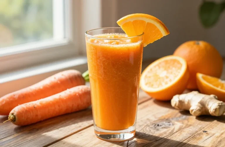Sunshine in a Glass: Carrot Smoothie with Orange + Ginger (Bright, Fresh, Lightly Sweet)