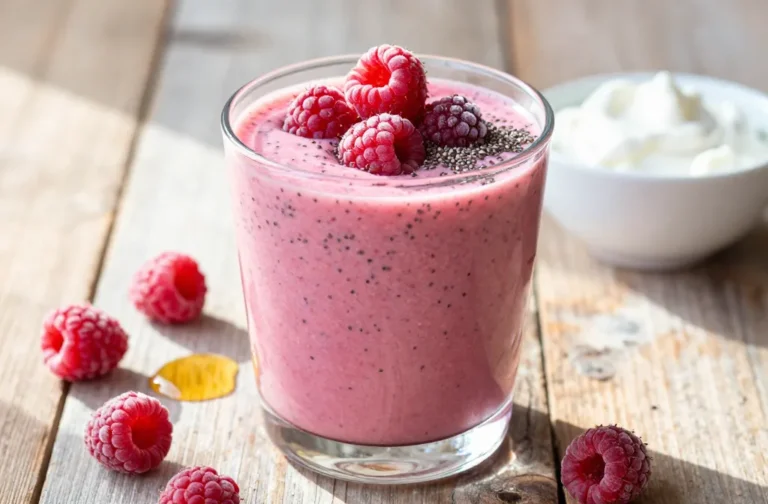 Crave-Worthy Raspberry Smoothie with Yogurt + Chia (Tangy, Thick, Snackable)
