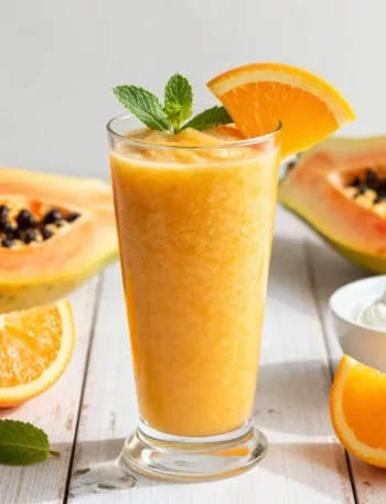Sunshine in a Glass: Papaya Smoothie Recipe with Orange + Greek Yogurt (Creamy, Sunny, Easy)