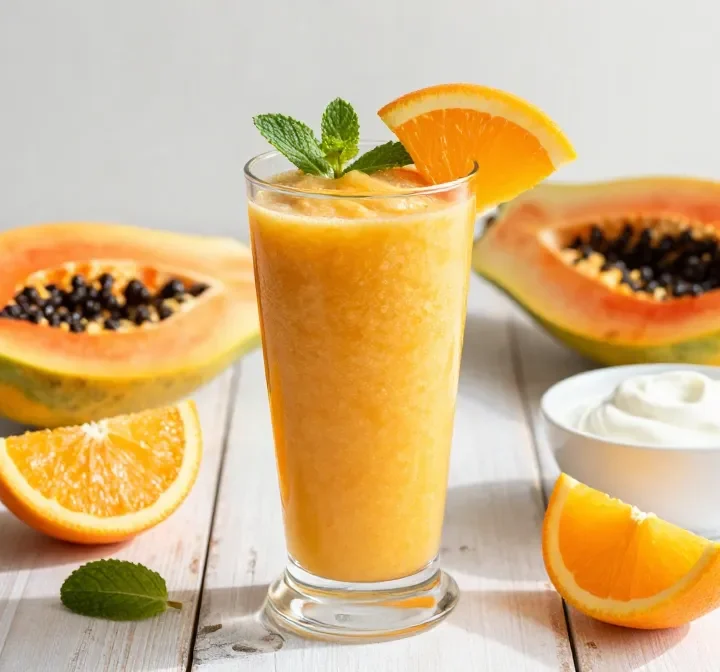 Sunshine in a Glass: Papaya Smoothie Recipe with Orange + Greek Yogurt (Creamy, Sunny, Easy)