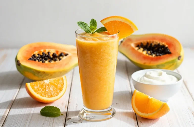 Sunshine in a Glass: Papaya Smoothie Recipe with Orange + Greek Yogurt (Creamy, Sunny, Easy)