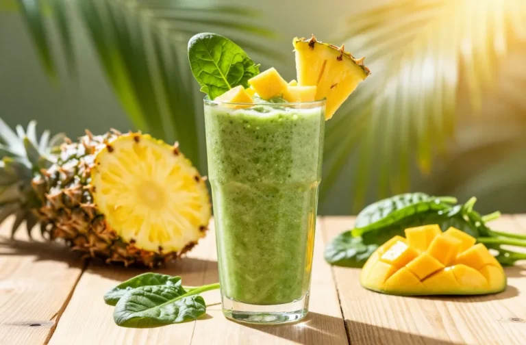 Spinach Smoothie with Pineapple + Mango (Sweet, Green, Tropical) – Tropical Bliss!