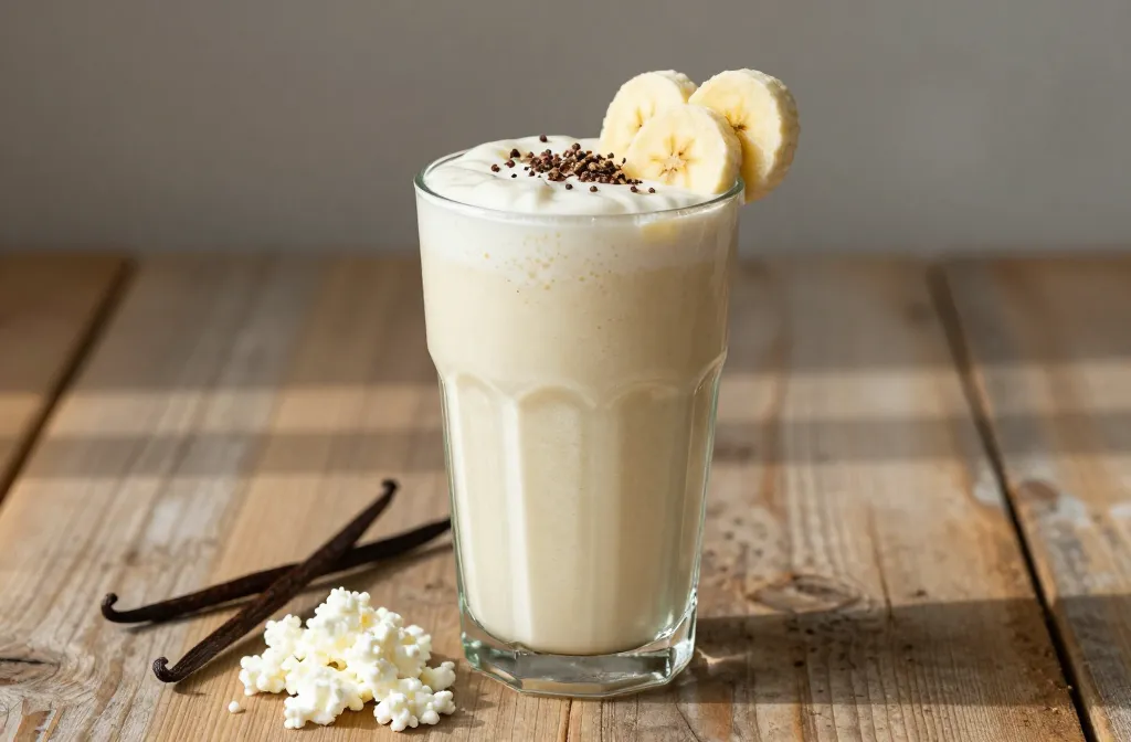 Cottage Cheese Smoothie with Banana + Vanilla (High-Protein, Thick, Creamy) Like Dessert