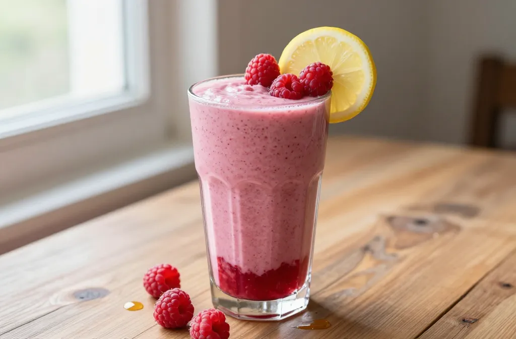 Raspberry Smoothie Recipe with Lemon + Honey (Tangy-Sweet, Fresh, Glossy) – the Perfect Sip!
