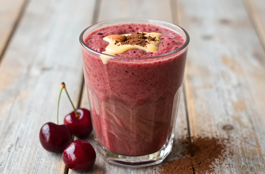 Crave-Worthy Cherry Smoothie with Cocoa + Almond Butter (Chocolate-Cherry, Creamy, Bold)