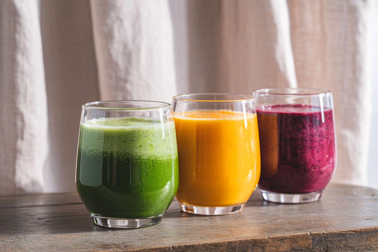 8 Smoothies That Taste Like a Treat - smoothie trio glasses
