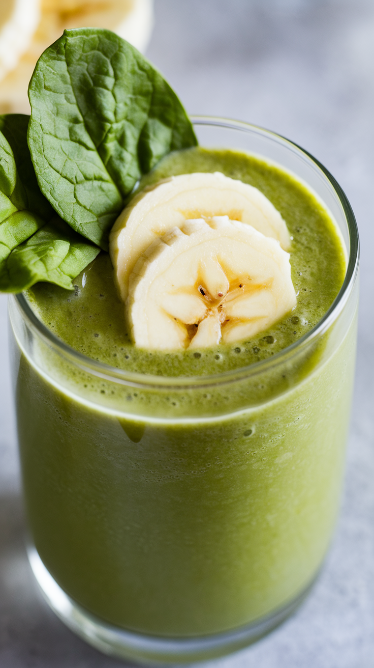 Green Spinach Banana Smoothie That Actually Tastes Good - spinach banana smoothie