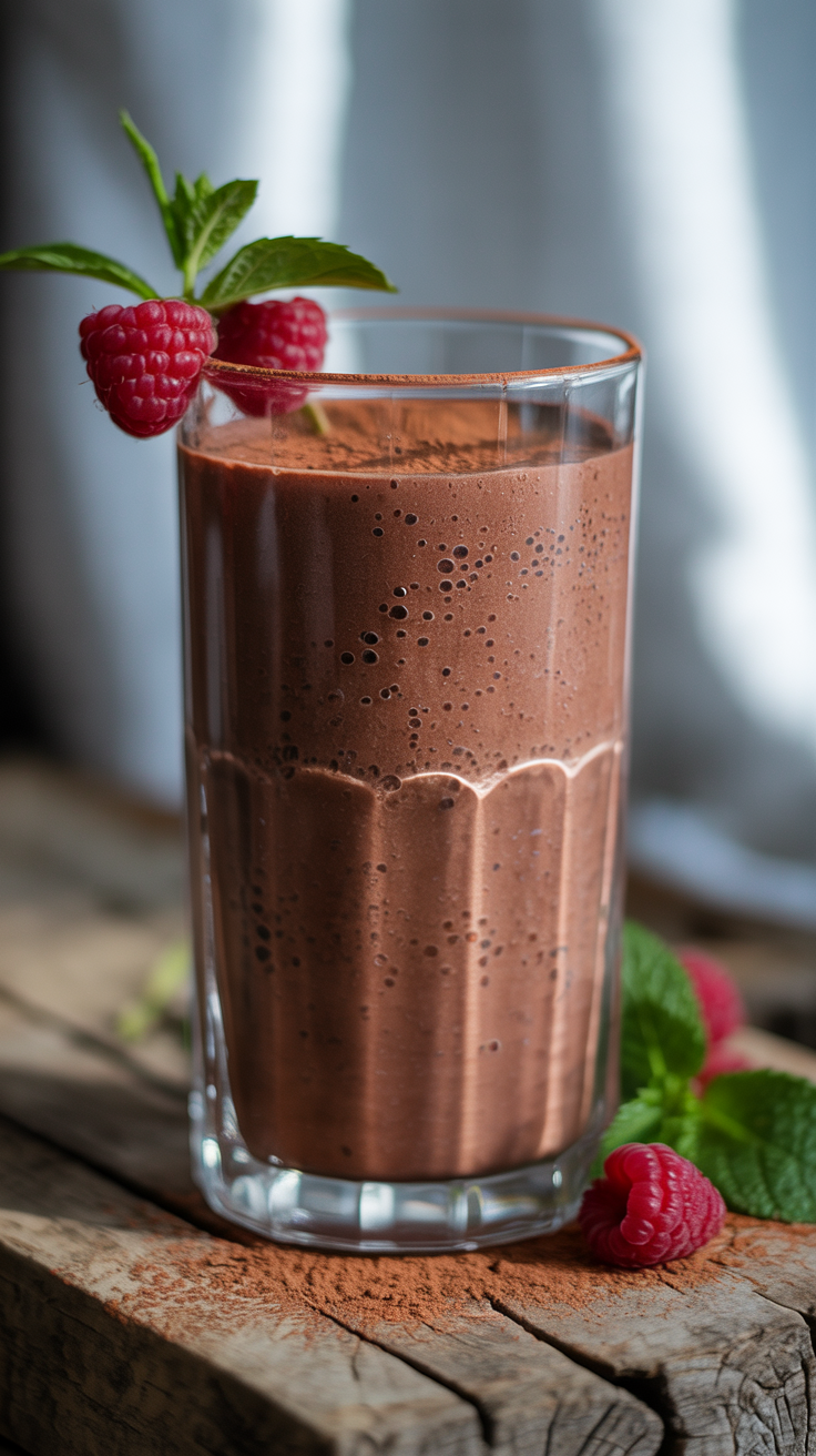 Smoothie That Feels Like a Treat After Dinner - chocolate smoothie glass
