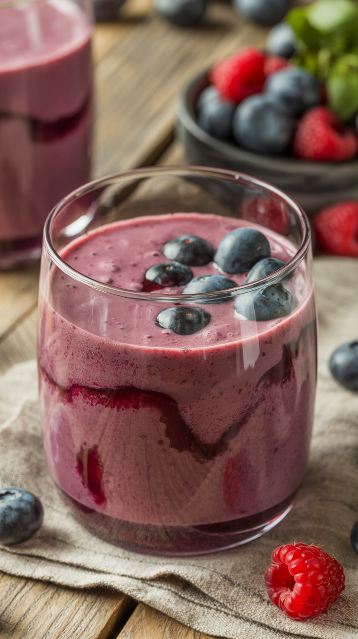 Quick Breakfast Smoothie That Saves Your Morning - breakfast smoothie with berries