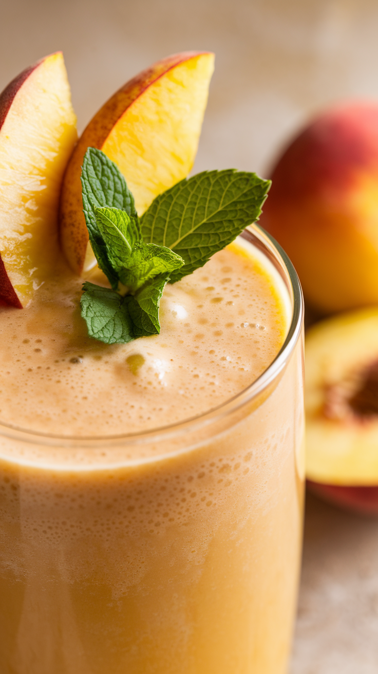 Peach Smoothie That Tastes Like Summer - peach smoothie toppings