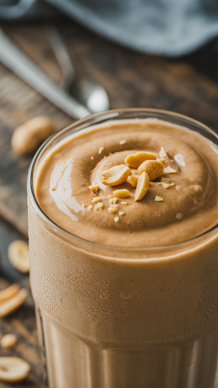 Peanut Butter Smoothie That Feels Filling - peanut butter smoothie glass