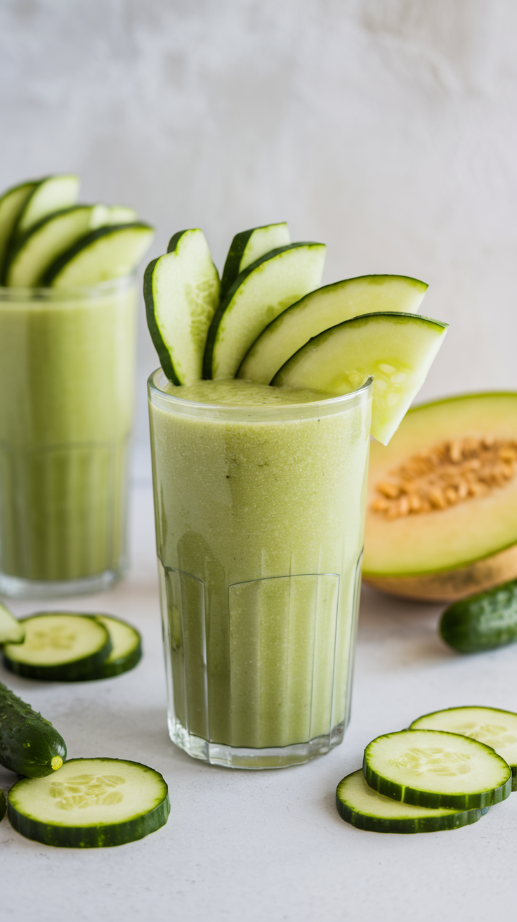 10 Detox Smoothies That Actually Taste Good - Cucumber Melon Spa Sipper