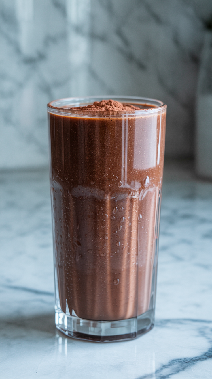 Chocolate Smoothie That Feels a Little Too Good - chocolate smoothie glass