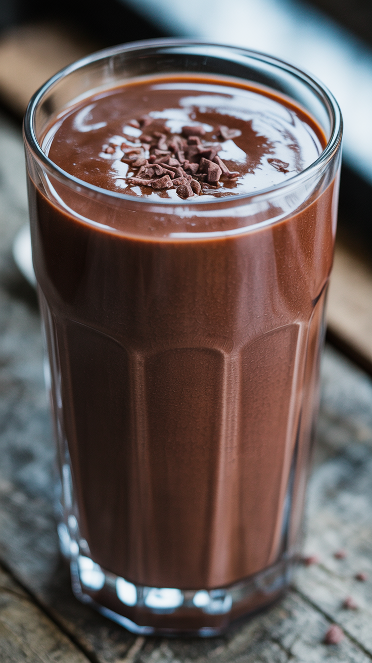 Chocolate Smoothie That Feels a Little Too Good - chocolate smoothie glass