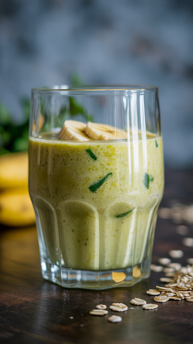 Best Smoothie for Energy Without Coffee - banana oat smoothie
