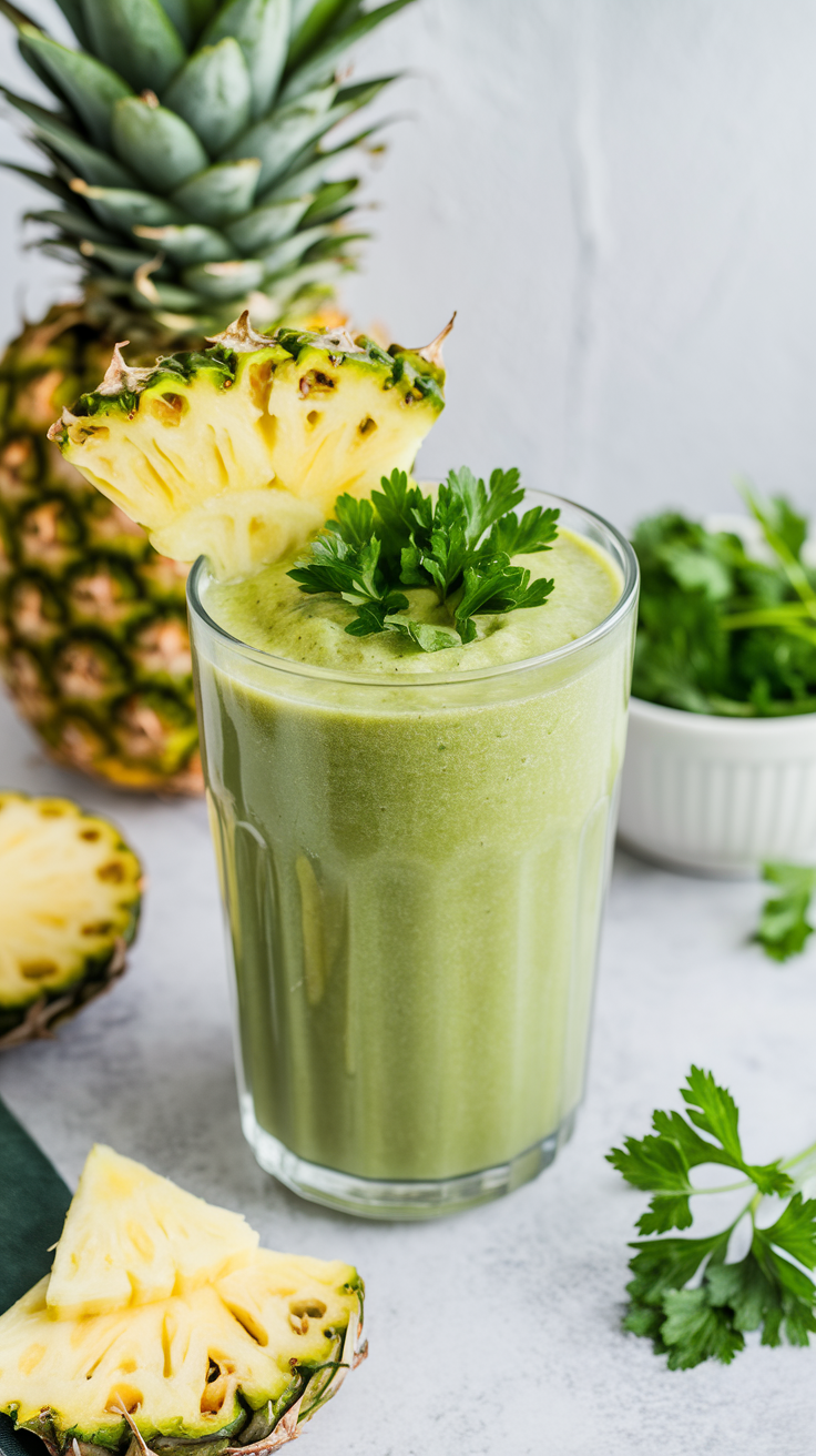 10 Detox Smoothies That Actually Taste Good - Pineapple Parsley Surprise Hit