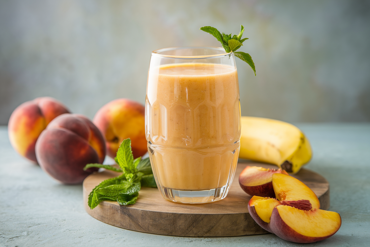 Peach Smoothie That Tastes Like Summer - peach smoothie glass