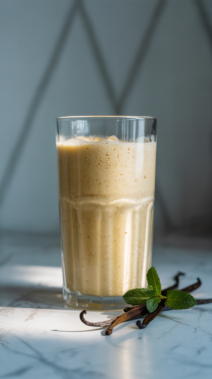 Creamy Vanilla Smoothie That Feels Like Dessert - vanilla smoothie glass