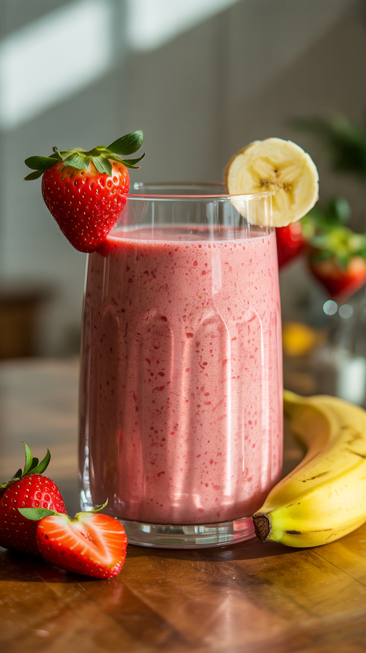 Best Smoothie for When You Want Something Sweet - strawberry banana smoothie