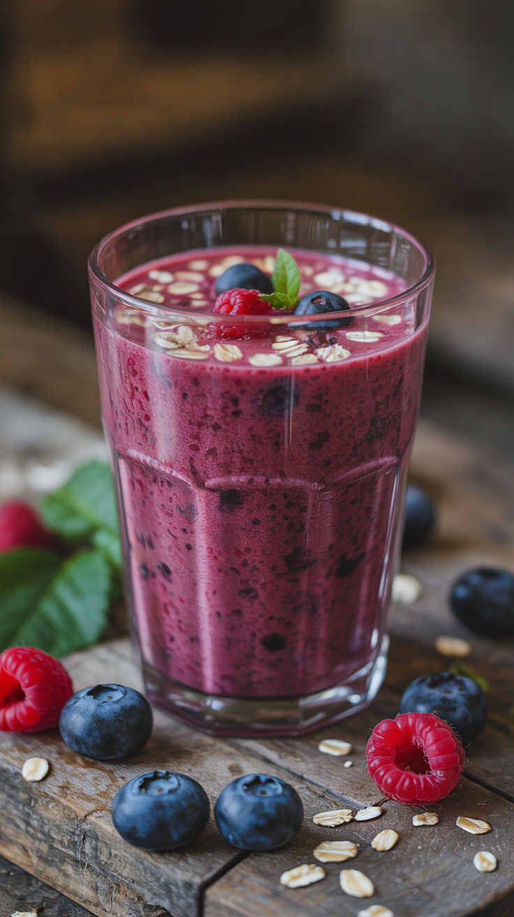 10 Easy Smoothies for Busy Mornings - Oats-and-Berries Grab-and-Go Smoothie