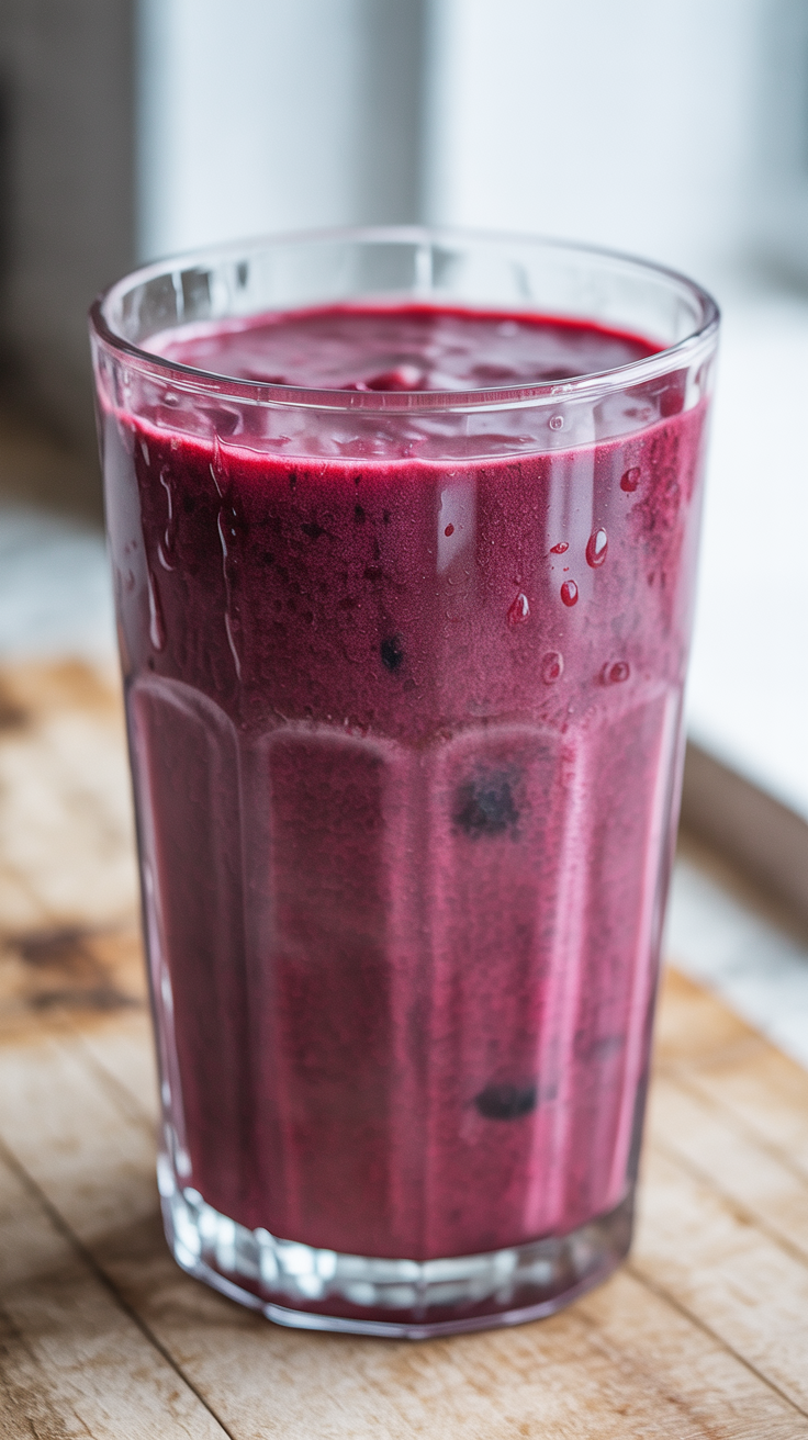 Best Smoothie for a Fresh Start to Your Day - berry banana smoothie glass