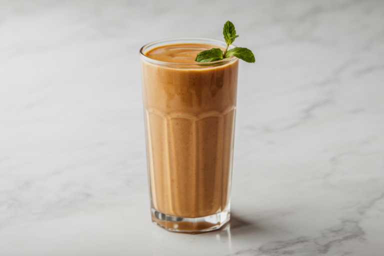 Peanut Butter Smoothie That Feels Filling - peanut butter smoothie glass