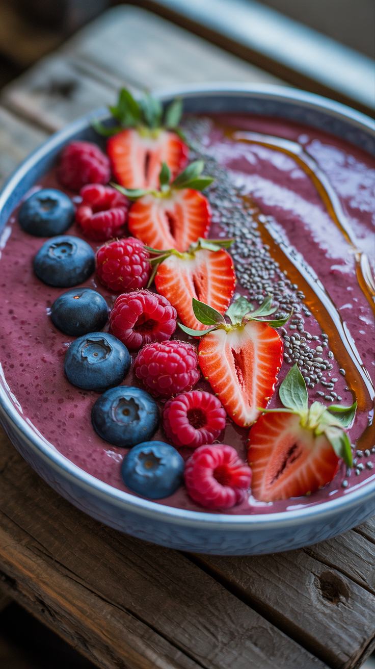 Thick Berry Smoothie Bowl That Actually Holds Toppings - berry smoothie bowl