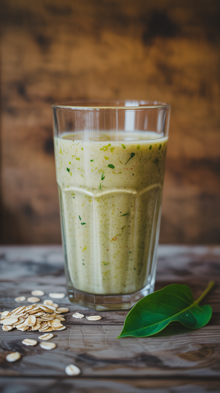 Best Smoothie for Energy Without Coffee - banana oat smoothie