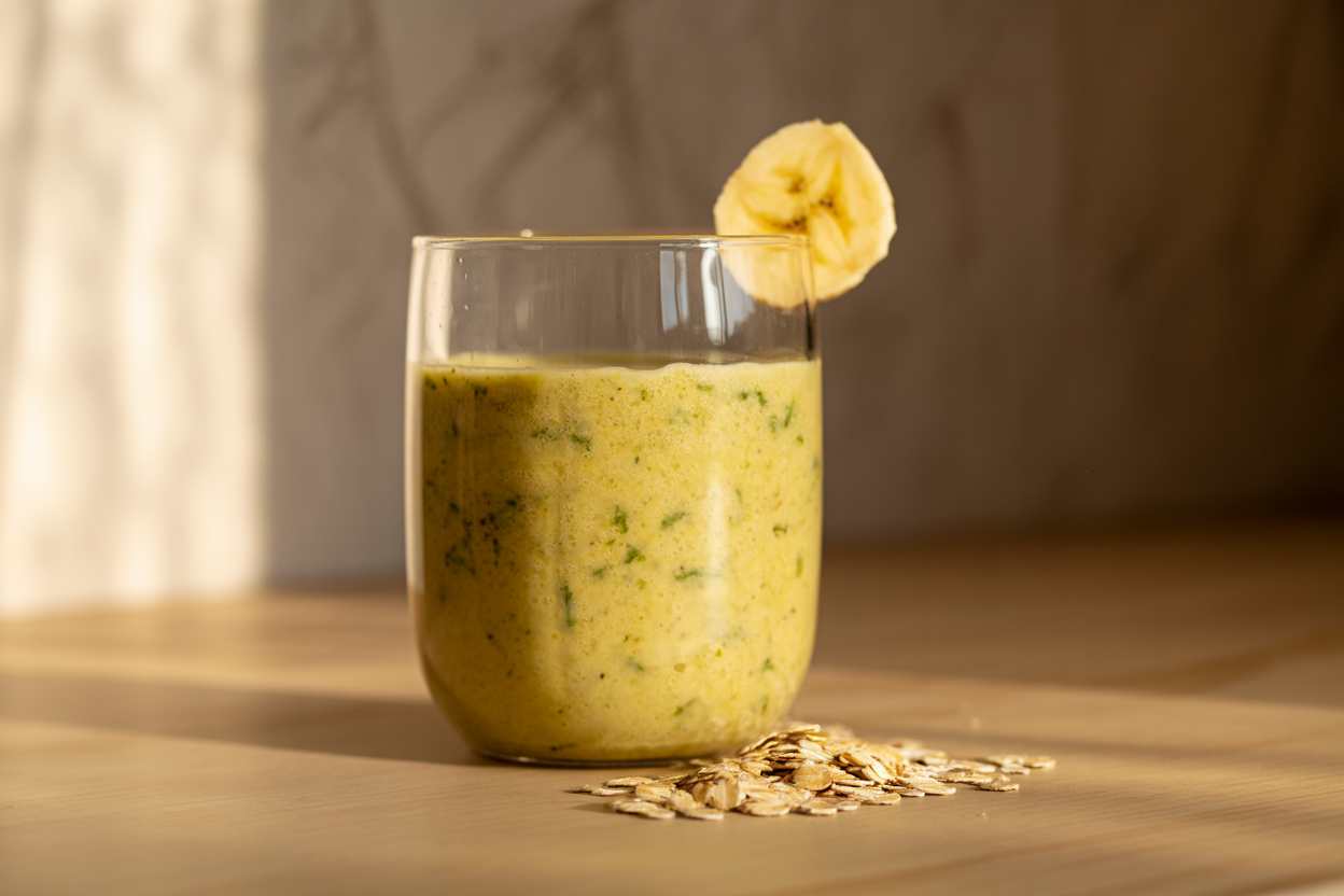 Best Smoothie for Energy Without Coffee - banana oat smoothie