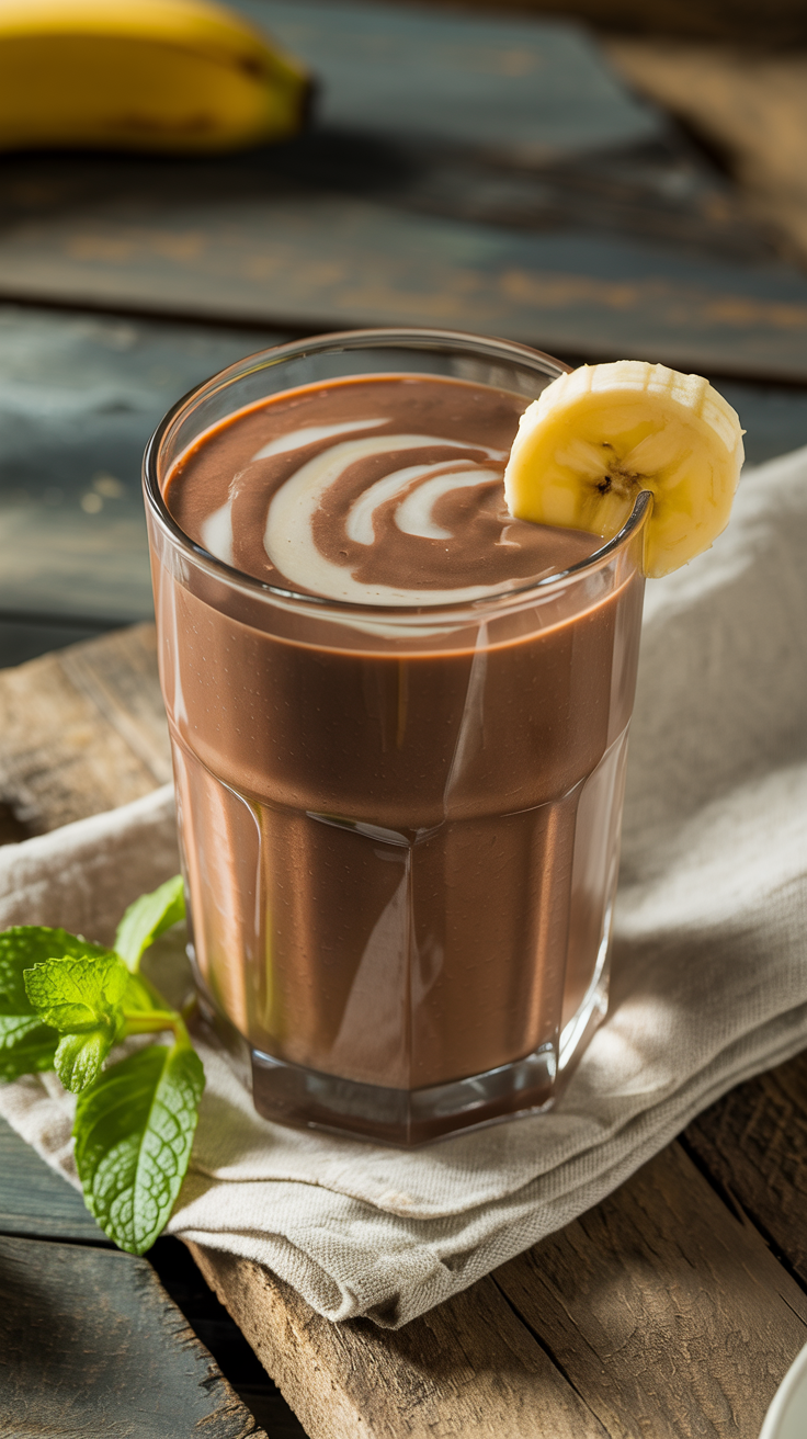 10 Easy Smoothies for Busy Mornings - Chocolate Banana “Totally Not Dessert” Smoothie