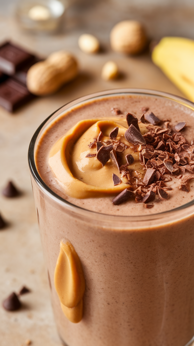 Chocolate Peanut Butter Smoothie That Feels Like Dessert - chocolate peanut butter smoothie