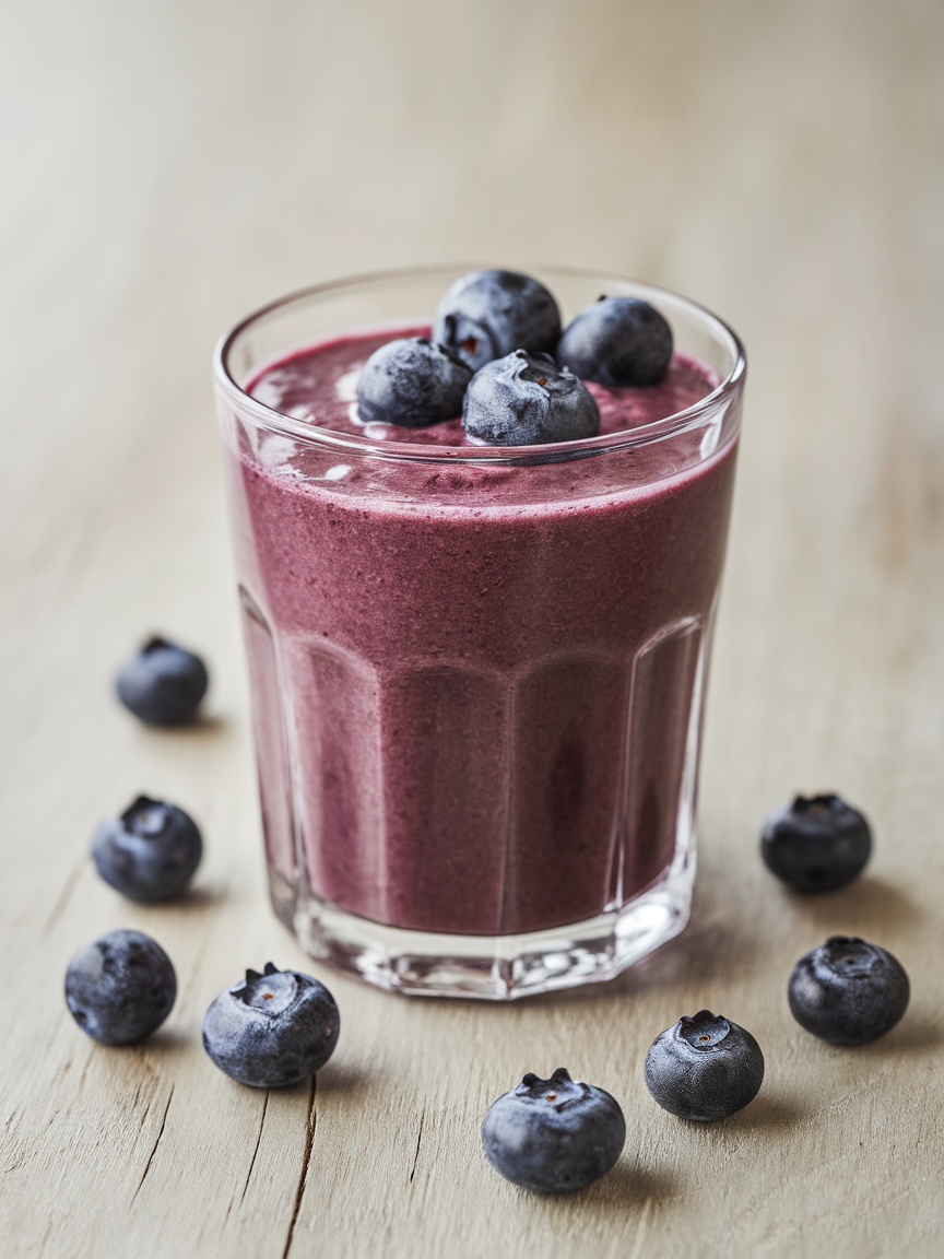 Blueberry Smoothie That’s Thick and Filling - blueberry smoothie spoon texture