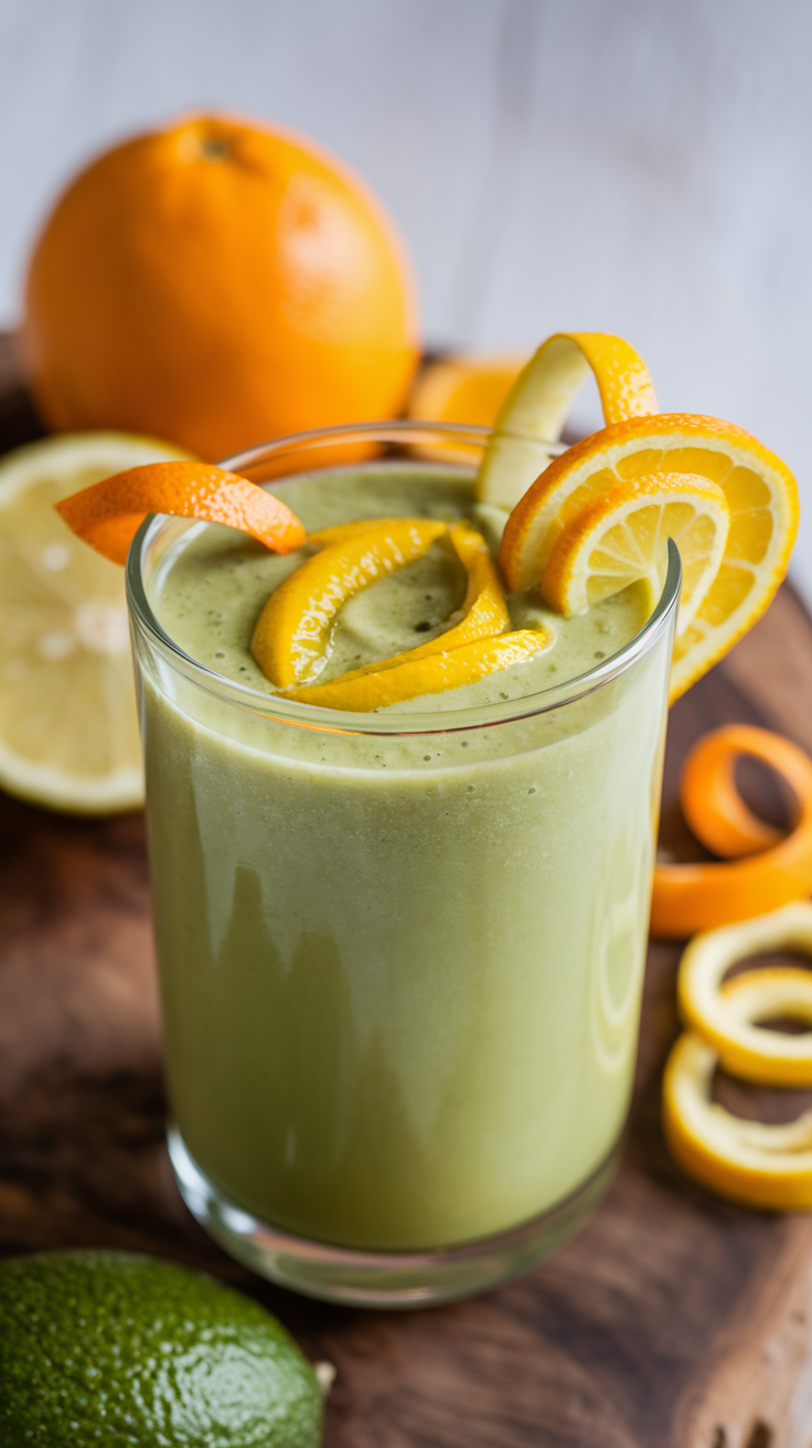 10 Detox Smoothies That Actually Taste Good - Creamy Avocado Citrus Cooler
