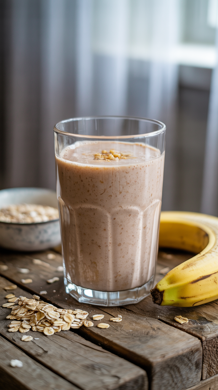 Best Smoothie for Breakfast When You’re Not Hungry - banana oat smoothie
