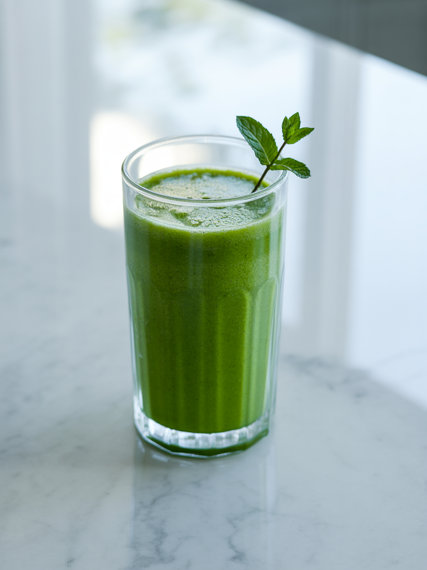 Green Super Smoothie (Detox & Nutritional Beast) - green smoothie glass