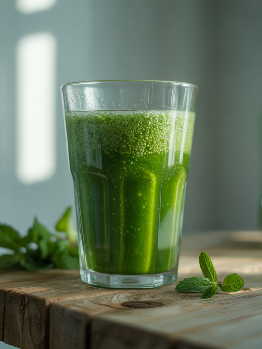Green Super Smoothie (Detox & Nutritional Beast) - green smoothie glass