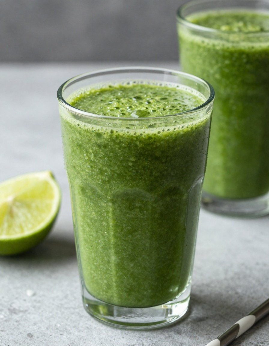 Green Super Smoothie (Detox & Nutritional Beast) - green smoothie glass