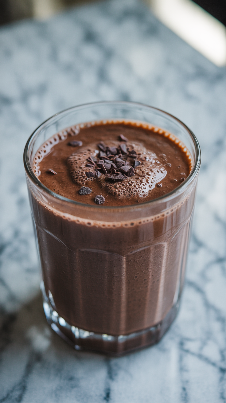 Smoothie That Feels Like a Treat After Dinner - chocolate smoothie glass