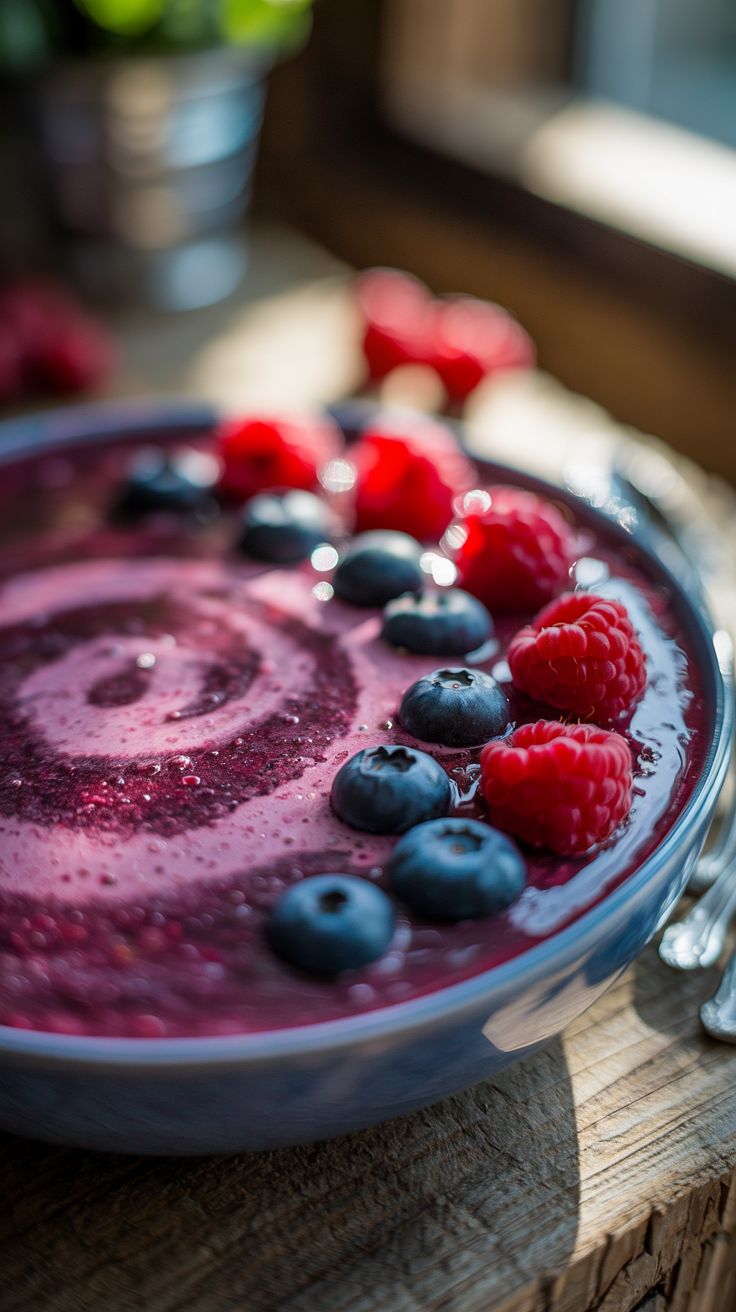 Thick Berry Smoothie Bowl That Actually Holds Toppings - berry smoothie bowl