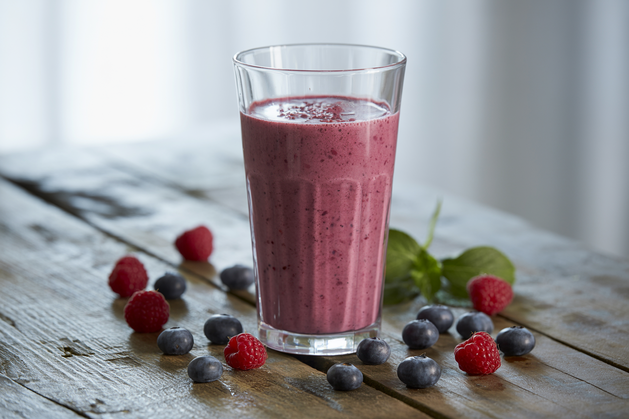 Best Smoothie for a Light Dinner - berry avocado smoothie