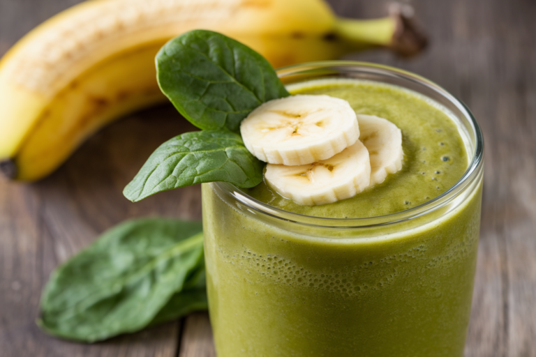 Green Spinach Banana Smoothie That Actually Tastes Good - spinach banana smoothie
