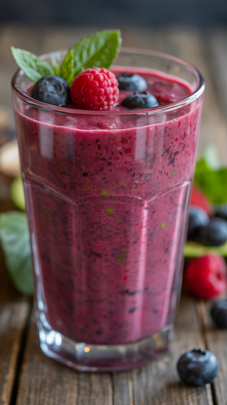 Best Smoothie for a Light Dinner - berry avocado smoothie