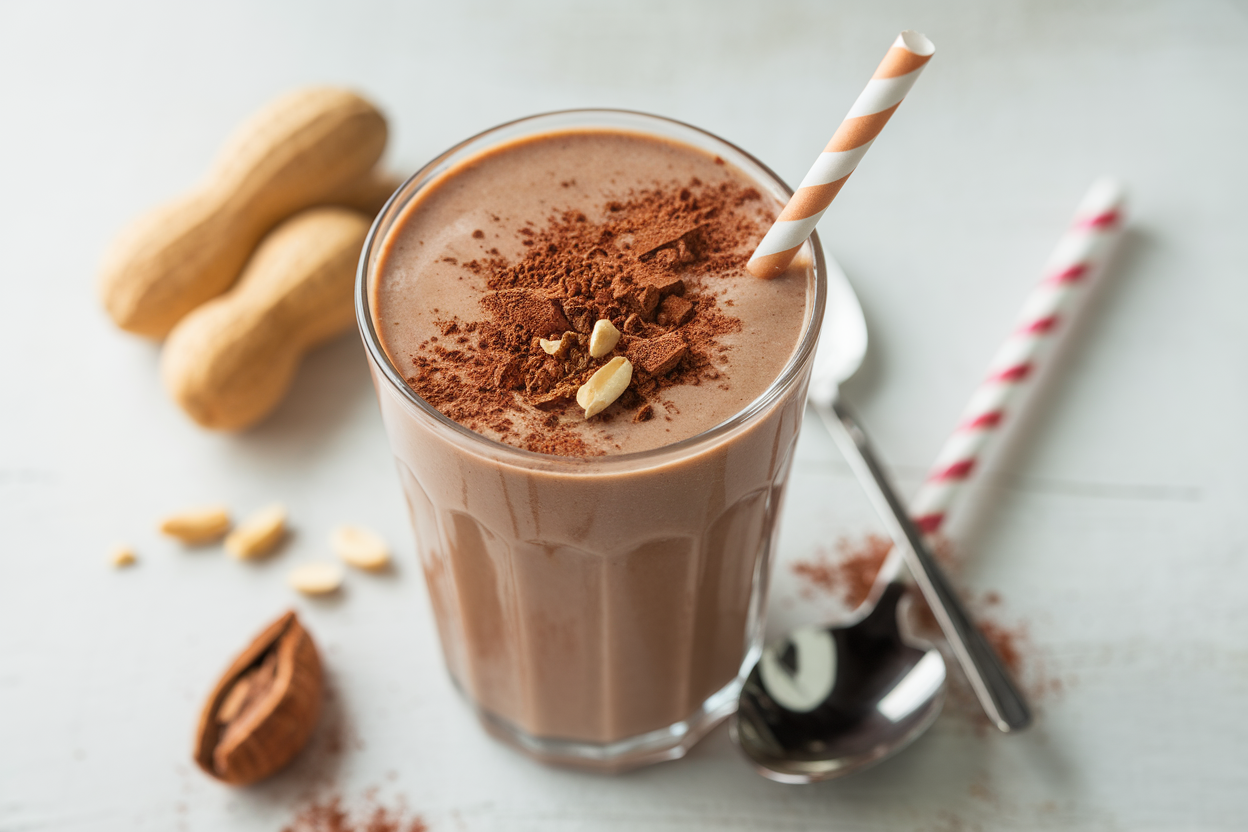 Chocolate Peanut Butter Smoothie That Feels Like Dessert - chocolate peanut butter smoothie