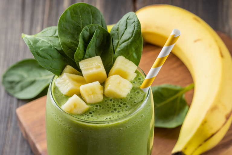 Beginner Green Smoothie That Doesn’t Taste Green - spinach fruit smoothie