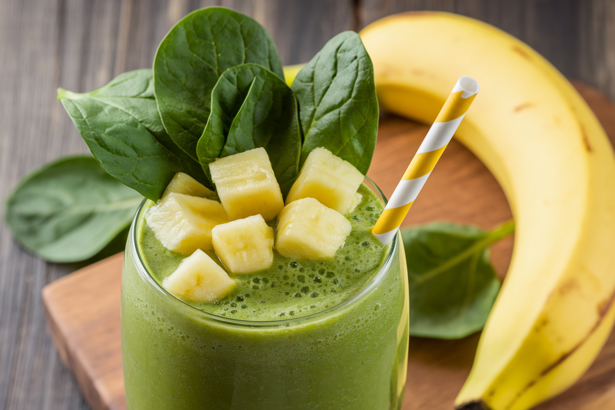 Beginner Green Smoothie That Doesn’t Taste Green - spinach fruit smoothie