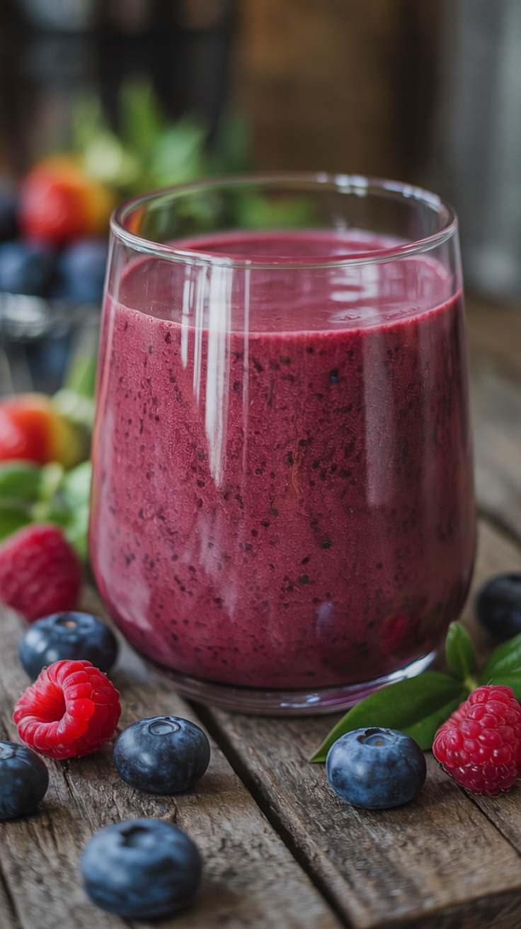 Best Smoothie for a Light Dinner - berry avocado smoothie