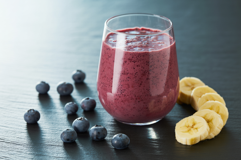 Best Smoothie for a Fresh Start to Your Day - berry banana smoothie glass