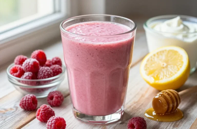 Best Raspberry Smoothie Recipe with Lemon + Honey (Tart-Sweet, Glossy)